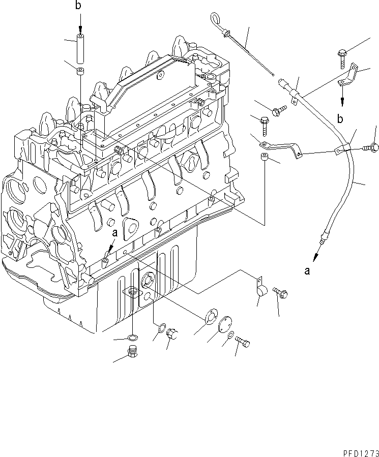 Engines Komatsu / SA6D102E-1C-Z S/N 26200467-UP(sa6d100c) / OIL LEVEL GAUGE(#26201322-)(030580 : A2110-01A2)