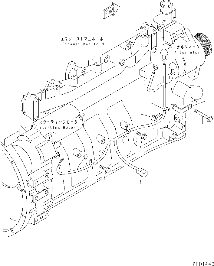 Engines Komatsu / SA6D102E-1C-Z S/N 26200467-UP(sa6d100c) / WIRING HARNESS (FOR 35A BRUSHLEES ALTERNATOR)(#26201322-)(031550 : A6810-01A2)