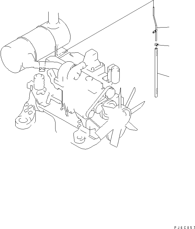 Engines Komatsu / SA6D102E-1C-Z S/N 26200467-UP(sa6d100c) / MUFFLER TUBE AND HOSE (ORDERING TRANSFERDED PARTS)(#26281429-)(031730 : A9990-02A2)