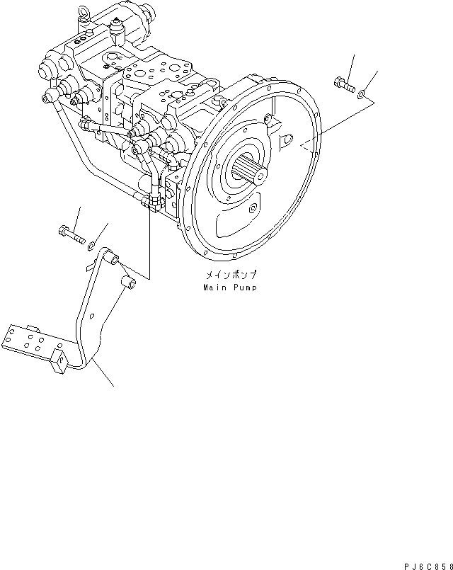 Engines Komatsu / SA6D102E-1C-Z S/N 26200467-UP(sa6d100c) / MAIN PUMP BRACKET (ORDERING TRANSFERDED PARTS)(#26281429-)(031740 : A9990-03A2)
