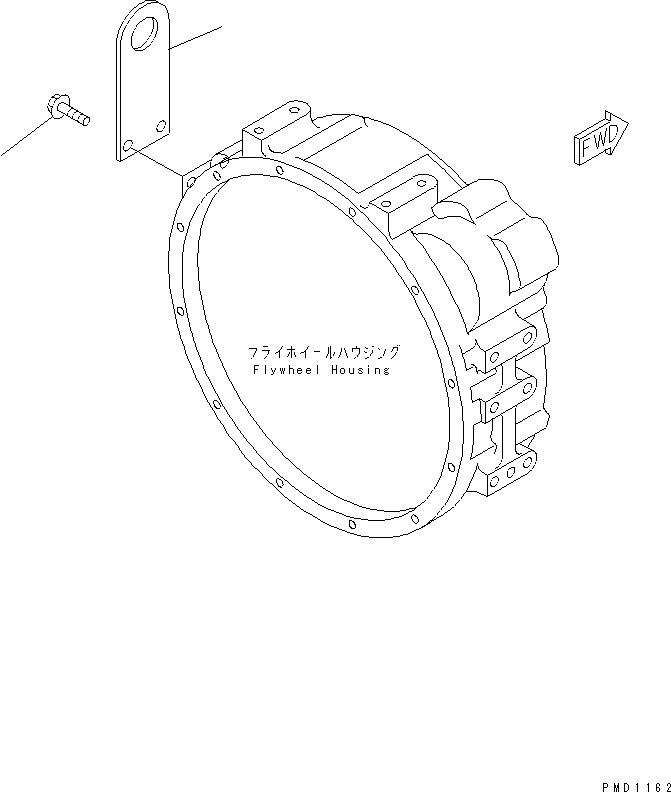 Komatsu parts book diagram for SA6D102E-1B S/N 26200467-UP: REAR HANGER