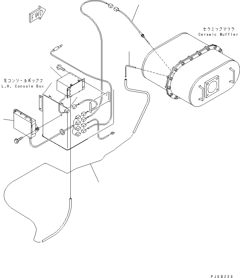 Komatsu parts book diagram for SA6D102E-1B S/N 26200467-UP: CERAMIC MUFFLER RELATED PARTS(#26260760-)