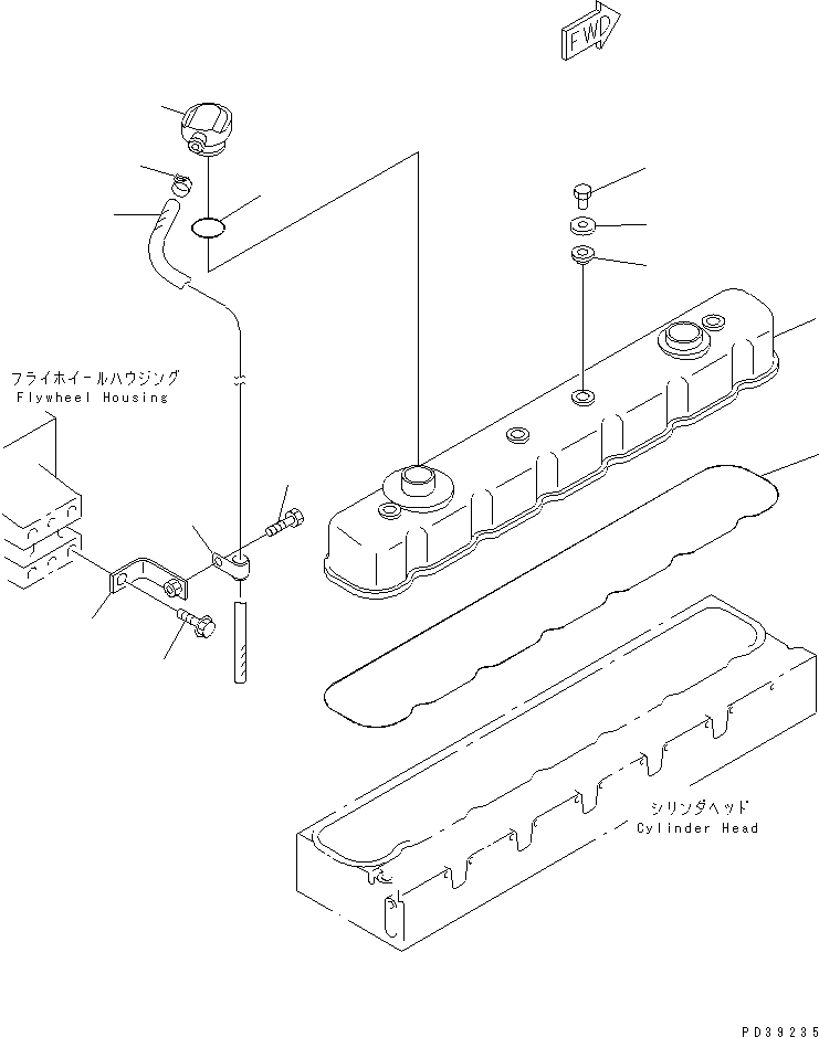 Engines Komatsu / SA6D108-1G S/N 16016-UP(sa6d107c) / HEAD COVER(030040 : A1110-A2A9)