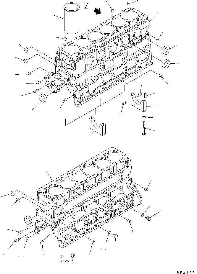 Engines Komatsu / SA6D108-1G S/N 16016-UP(sa6d107c) / CYLINDER BLOCK(030230 : A2010-A2A8)