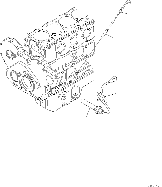 Engines Komatsu / SA6D108-1G S/N 16016-UP(sa6d107c) / OIL LEVEL GAUGE (A)(030340 : A2110-B2D1)