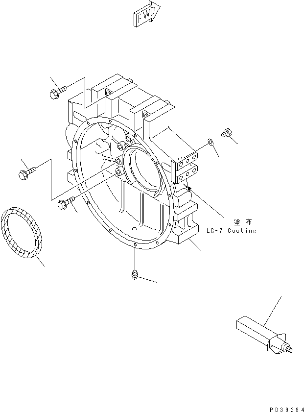 Engines Komatsu / SA6D108-1G S/N 16016-UP(sa6d107c) / FLYWHEEL HOUSING(030350 : A2210-A2B4)