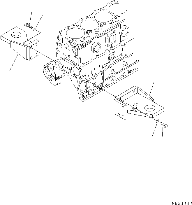 Engines Komatsu / SA6D108-1G S/N 16016-UP(sa6d107c) / ENGINE MOUNTING(030380 : A2250-A2B8)