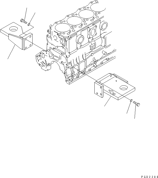 Engines Komatsu / SA6D108-1G S/N 16016-UP(sa6d107c) / ENGINE MOUNTING (WITH AIR COMPRESSOR)(030390 : A2250-A2C5)