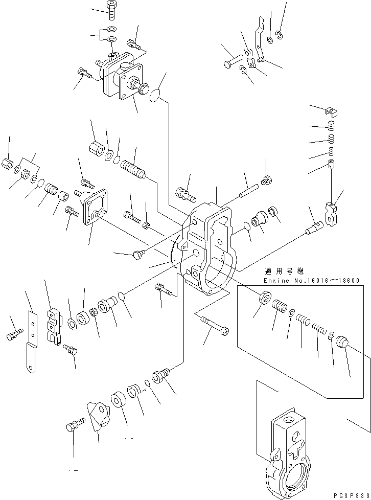 Engines Komatsu / SA6D108-1G S/N 16016-UP(sa6d107c) / FUEL INJECTION PUMP (GOVERNOR) (2/2) (INNER PARTS)(030570 : A4010-E2B6)