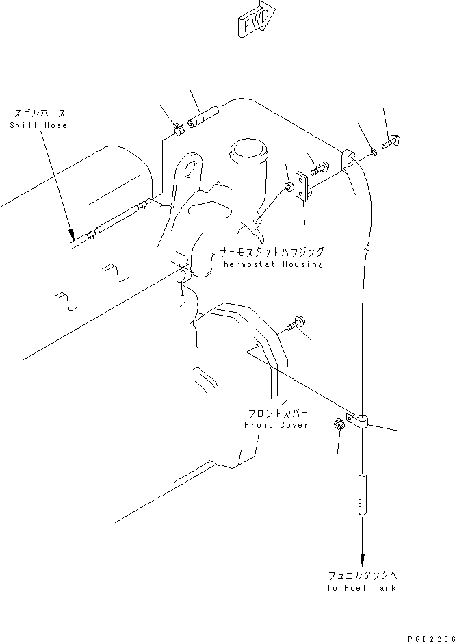 Engines Komatsu / SA6D108-1G S/N 16016-UP(sa6d107c) / FUEL RETURN (WITH AIR COMPRESSOR)(030700 : A4230-A2B4)