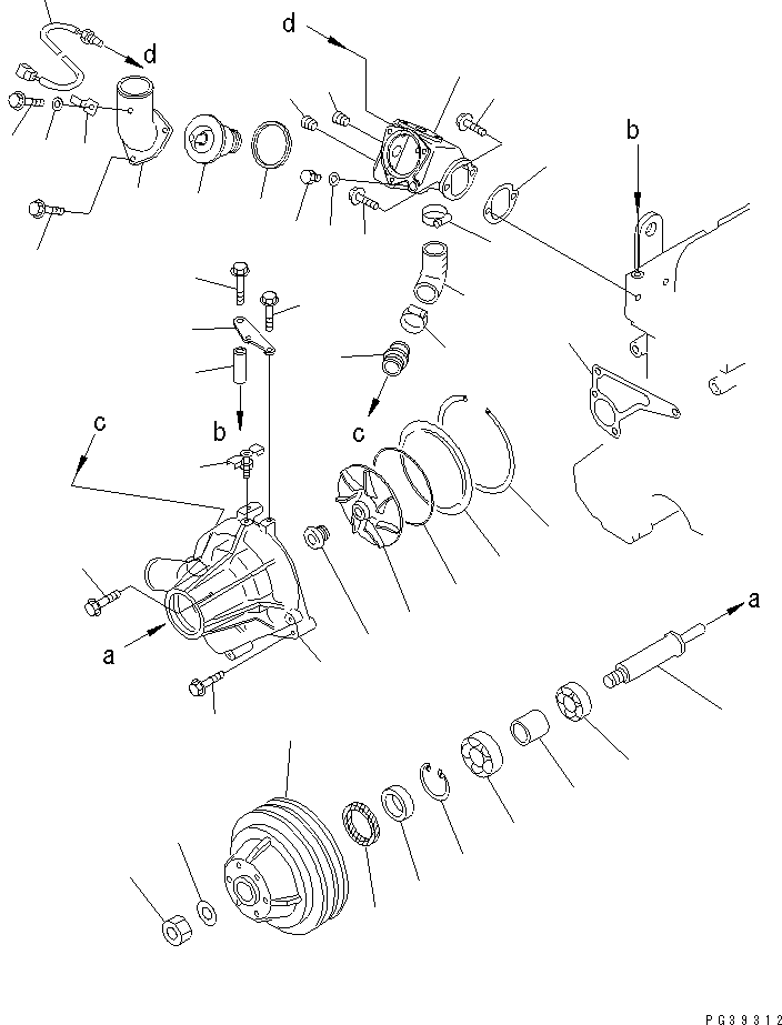 Engines Komatsu / SA6D108-1G S/N 16016-UP(sa6d107c) / WATER PUMP(030750 : A5010-A2D8)