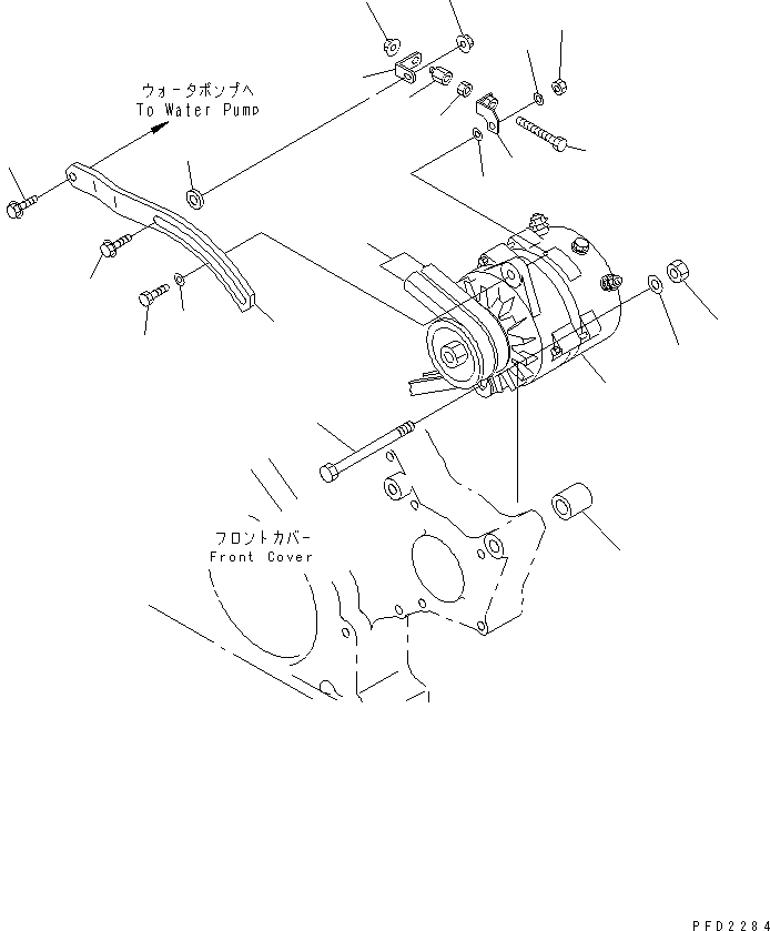 Engines Komatsu / SA6D108-1G S/N 16016-UP(sa6d107c) / ALTERNATOR MOUNTING (50A)(#21039-25822)(030800 : A6010-A2C5A)