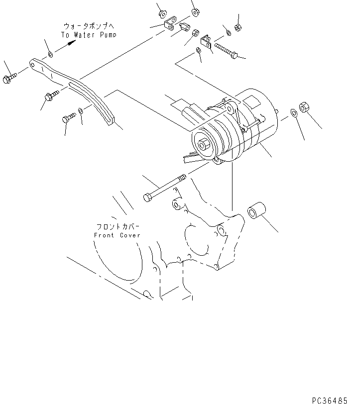 Engines Komatsu / SA6D108-1G S/N 16016-UP(sa6d107c) / ALTERNATOR MOUNTING (35A)(030820 : A6010-A2C6)