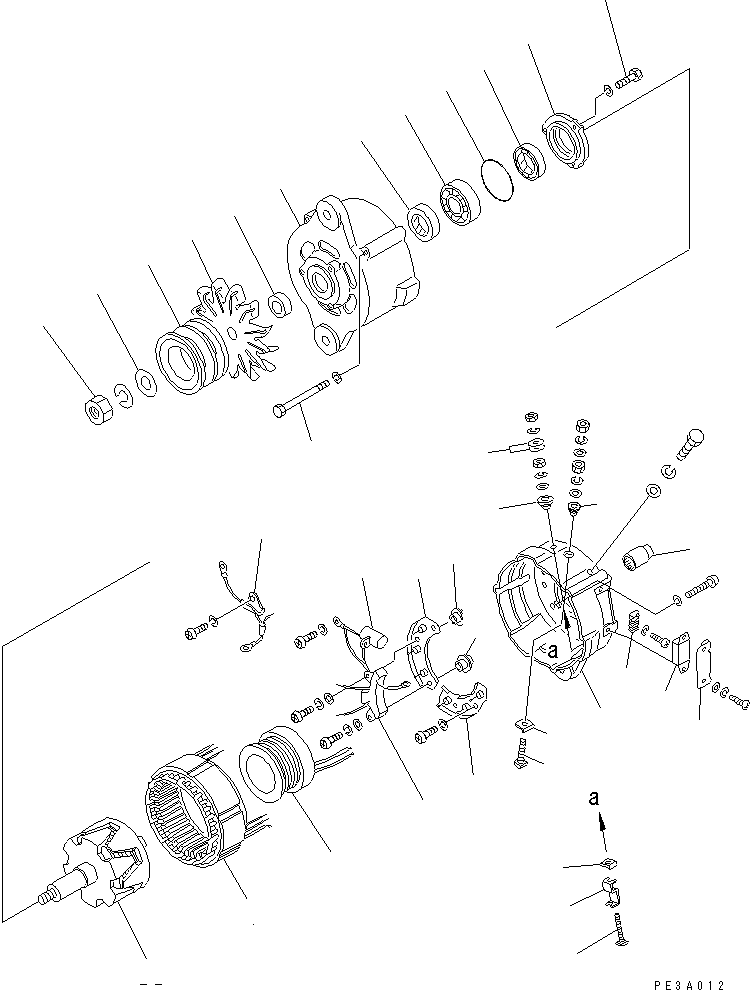 Engines Komatsu / SA6D108-1G S/N 16016-UP(sa6d107c) / ALTERNATOR (50A) (INNER PARTS)(#16016-21038)(030840 : A6010-B2C5)