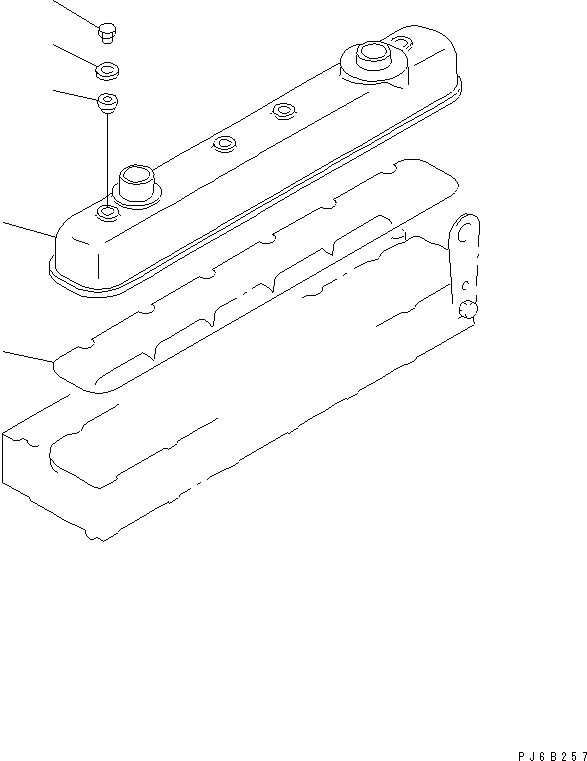 Komatsu parts book diagram for SA6D108-1A-7 S/N 10001-UP: HEAD COVER (BREATHER PIPE LESS)(#11515-)