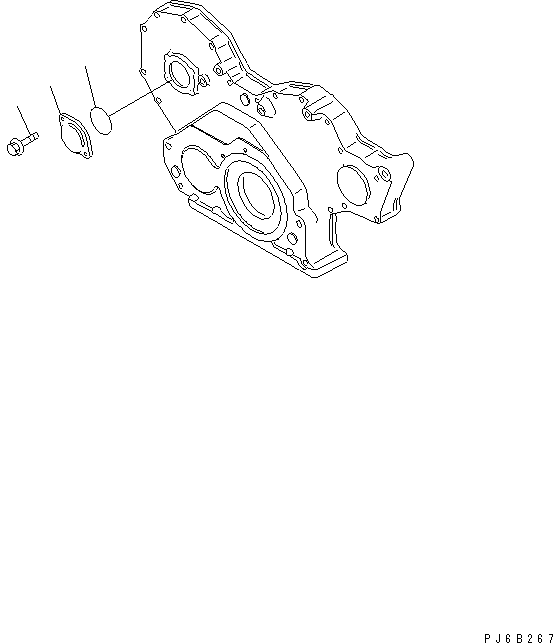 Komatsu parts book diagram for SA6D108-1A-7 S/N 10001-UP: FRONT COVER MOUNTING(#30194-)