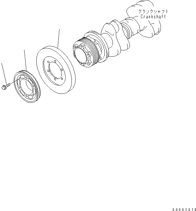 Komatsu parts book diagram for SA6D108-1A-7 S/N 10001-UP: DAMPER (NON HARDENING PULLEY)