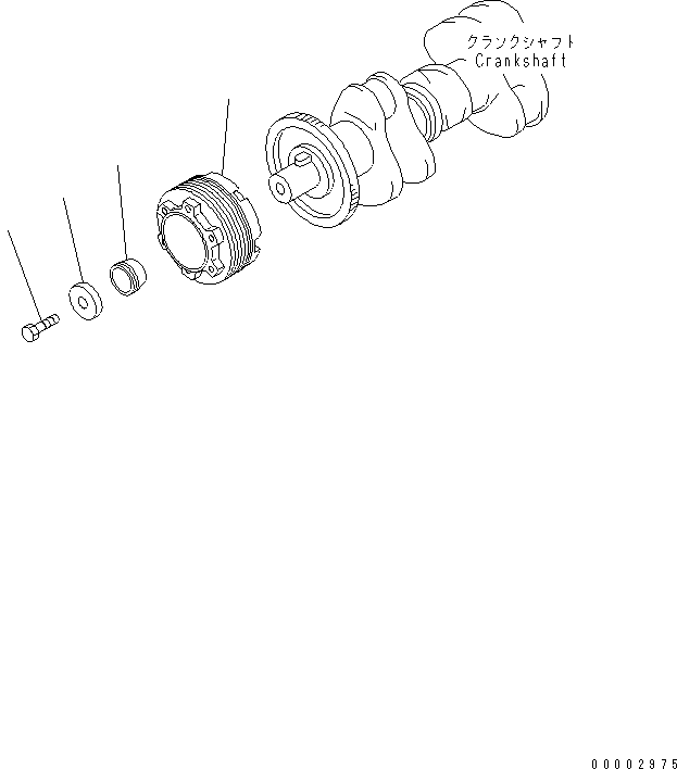 Komatsu parts book diagram for SA6D108-1A-7 S/N 10001-UP: CRANK PULLEY (NON HARDENING PULLEY)