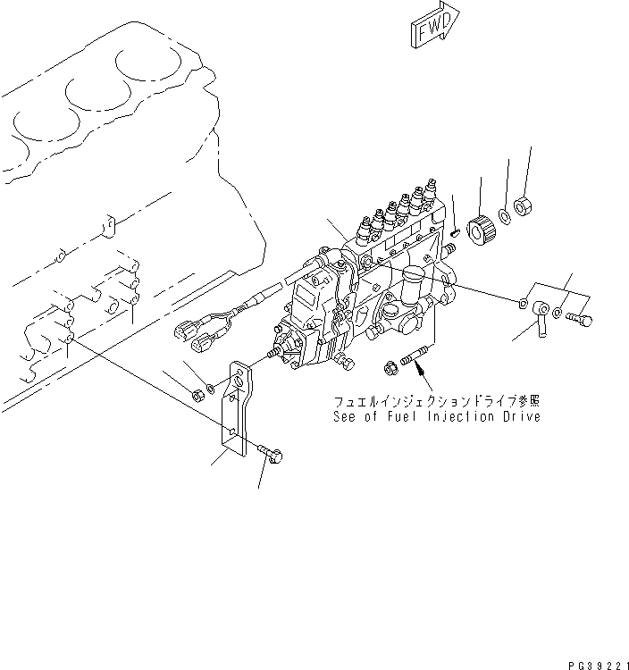 Komatsu parts book diagram for SA6D108-1A-7 S/N 10001-UP: FUEL INJECTION PUMP MOUNTING