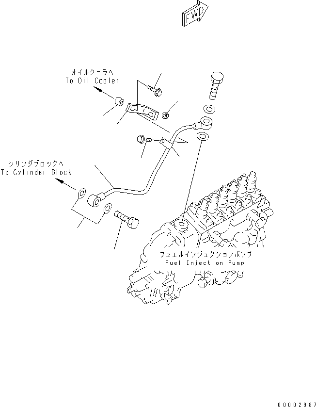 Komatsu parts book diagram for SA6D108-1A-7 S/N 10001-UP: FUEL INJECTION PUMP LUBRICATOR