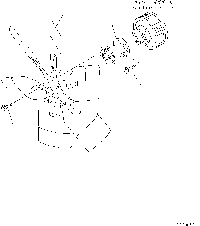 Komatsu parts book diagram for SA6D108-1A-7 S/N 10001-UP: COOLING FAN