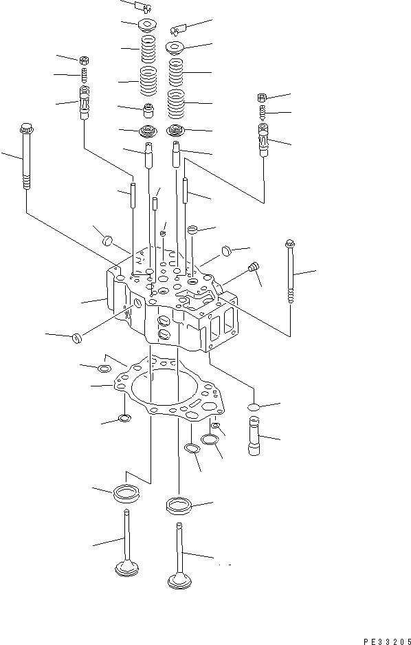 Komatsu parts book diagram for SA6D140-1FF-G S/N 10001-UP: CYLINDER HEAD(#20150-)