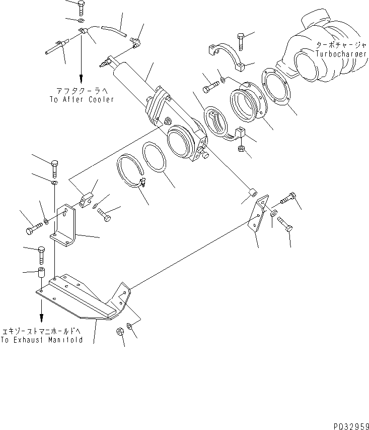 Komatsu parts book diagram for SA6D140-1FF-G S/N 10001-UP: EXHAUST BRAKE(#17739-20231)