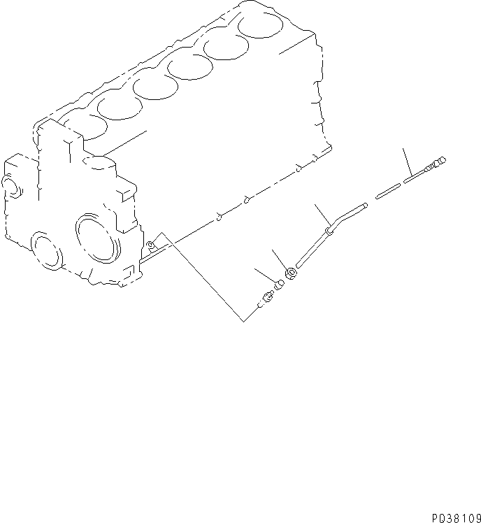 Komatsu parts book diagram for SA6D140-1FF-G S/N 10001-UP: OIL LEVEL GAUGE (WITHOUT OIL LEVEL SENSOR)(#17983-)