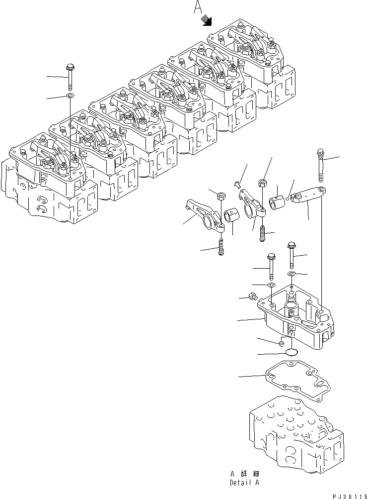 Komatsu parts book diagram for SA6D140-1FF-G S/N 10001-UP: ROCKER ARM(#17983-19907)