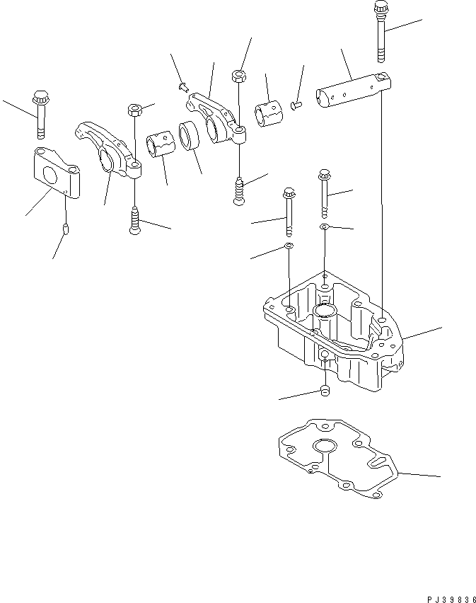 Komatsu parts book diagram for SA6D140-1FF-G S/N 10001-UP: ROCKER ARM(#19908-)