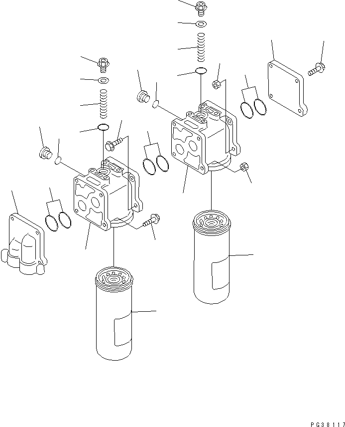Komatsu parts book diagram for SA6D140-1FF-G S/N 10001-UP: OIL FILTER(#17983-)