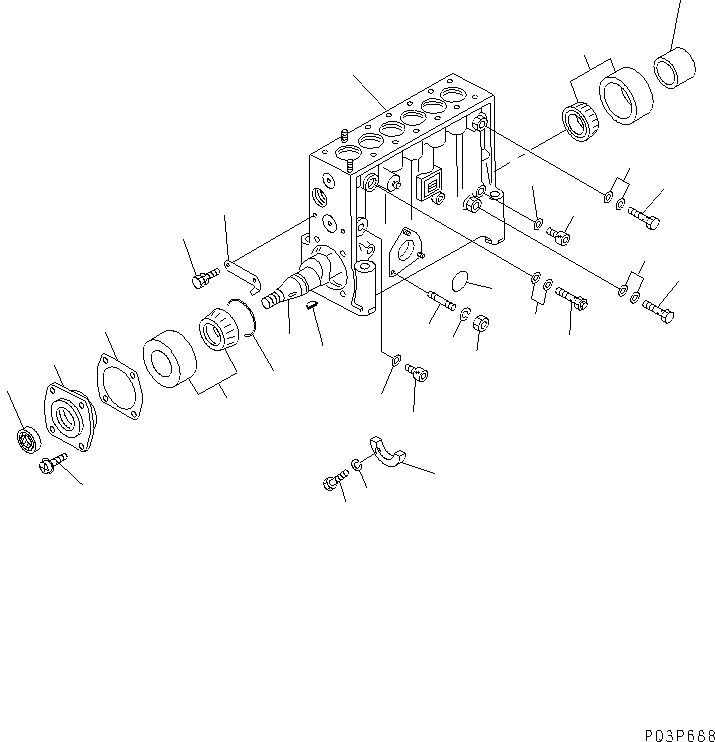 Komatsu parts book diagram for SA6D140-1FF-G S/N 10001-UP: FUEL INJECTION PUMP (PUMP) (1/2) (INNER PARTS)(#17983-)