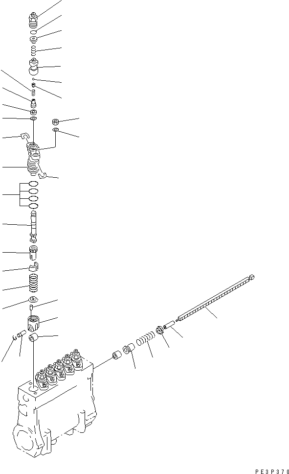 Komatsu parts book diagram for SA6D140-1FF-G S/N 10001-UP: FUEL INJECTION PUMP (PUMP) (2/2) (FOR ELECTRICAL GOVERNOR) (INNER PARTS)(#17983-)