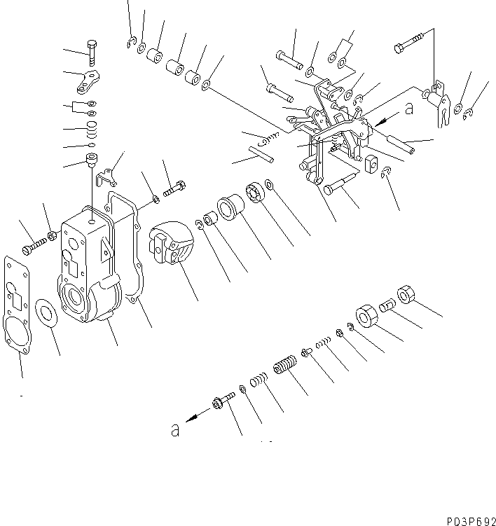 Komatsu parts book diagram for SA6D140-1FF-G S/N 10001-UP: FUEL INJECTION PUMP (GOVERNOR) (1/3) (INNER PARTS)(#17983-)