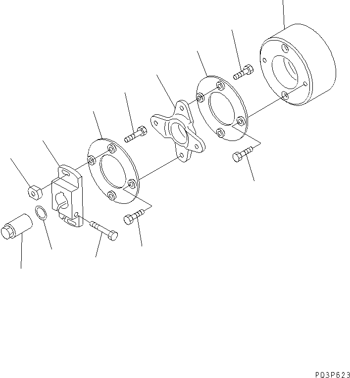 Komatsu parts book diagram for SA6D140-1FF-G S/N 10001-UP: FUEL INJECTION PUMP (COUPLING) (INNER PARTS)(#17983-)