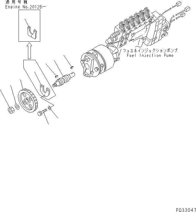 Komatsu parts book diagram for SA6D140-1FF-G S/N 10001-UP: FUEL INJECTION PUMP DRIVE (FOR ELECTRICAL GOVERNOR)(#17983-)