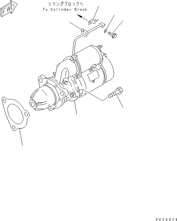Komatsu parts book diagram for SA6D140-1FF-G S/N 10001-UP: STARTING MOTOR MOUNTING (11KW)(#27990-)