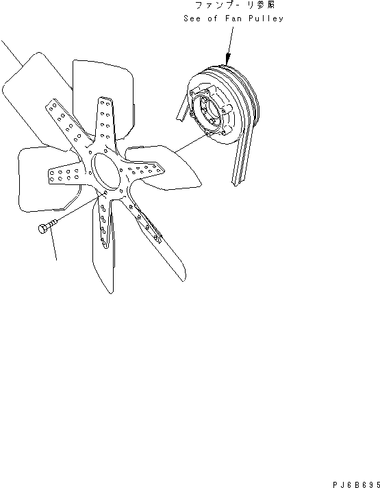 Komatsu parts book diagram for SA6D140E-3E-7 S/N 110001-UP: COOLING FAN