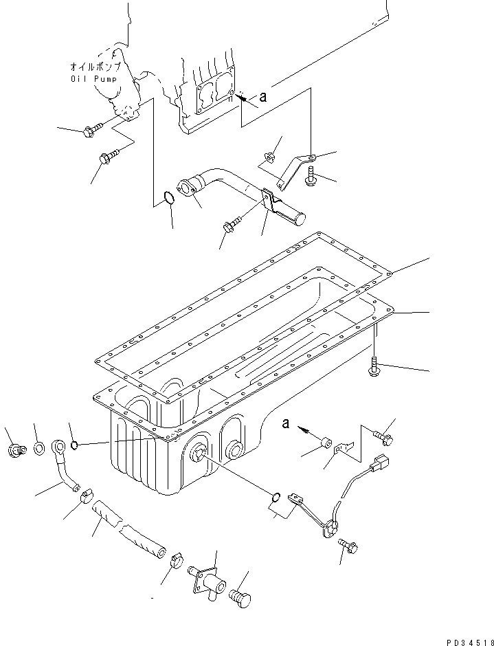 Komatsu parts book diagram for SA6D108E-2A-H7 S/N 19030-UP: OIL PAN AND SUCTION TUBE(#21560-)