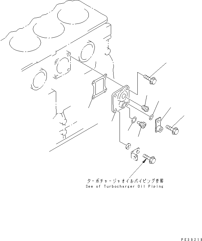Komatsu parts book diagram for SA6D108E-2A-H7 S/N 19030-UP: CYLINDER BLOCK PLATE (WITHOUT BLOCK HEATER)(#21560-)