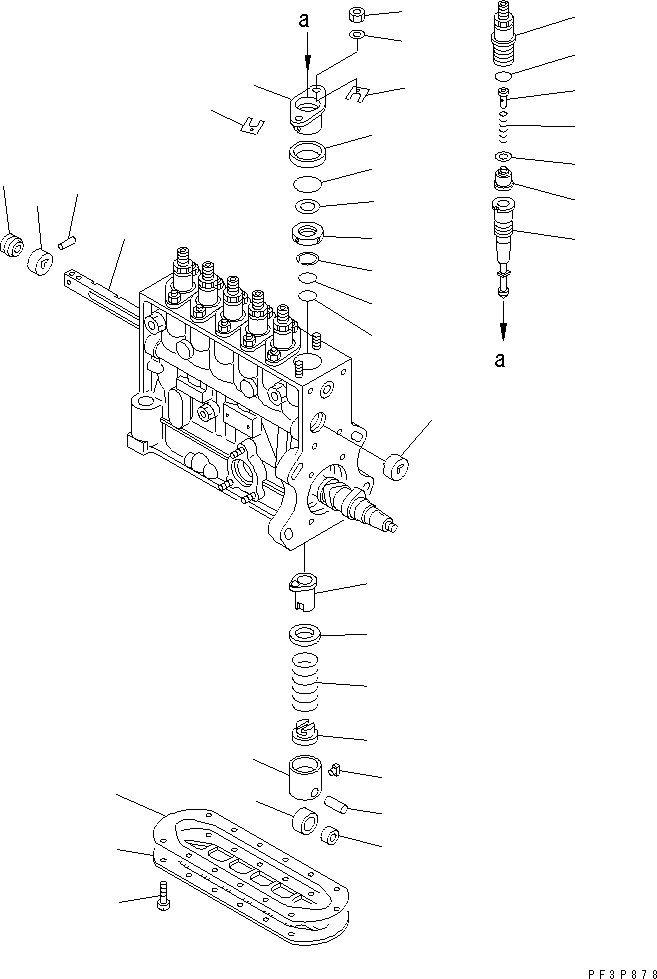 Komatsu parts book diagram for SA6D108E-2A-H7 S/N 19030-UP: FUEL INJECTION PUMP (PUMP) (2/2) (FOR ELECTRICAL GOVERNOR) (INNER PARTS)(#21722-23859)