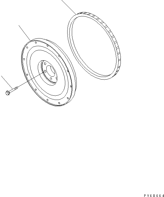 Komatsu parts book diagram for SA6D140E-3L-7 S/N 110001-UP: FLYWHEEL