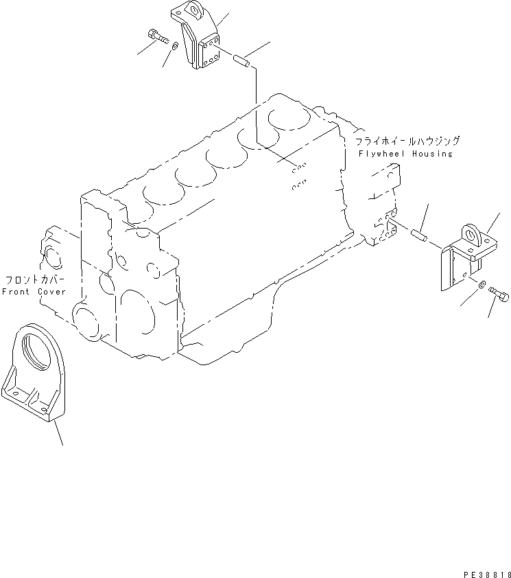 Komatsu parts book diagram for SA6D140E-3L-7 S/N 110001-UP: ENGINE MOUNTING