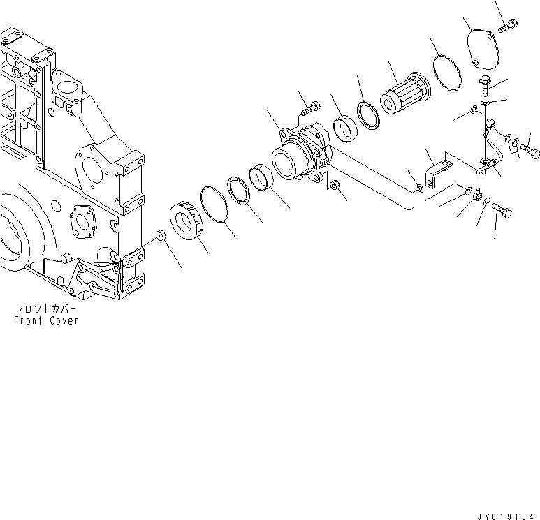Komatsu parts book diagram for SA6D140E-3L-7 S/N 110001-UP: FRONT POWER TAKE OFF
