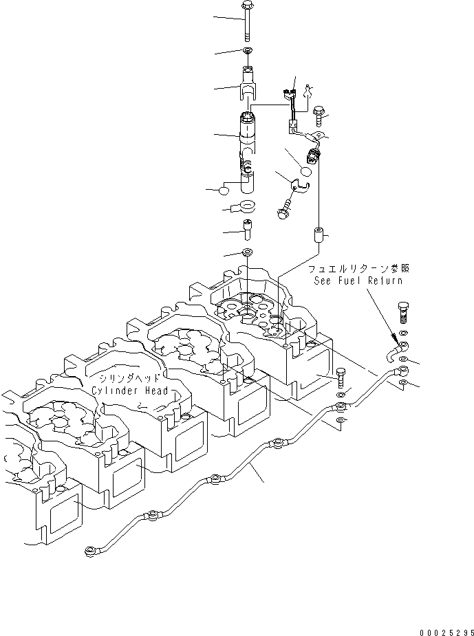 Komatsu parts book diagram for SA6D140E-3L-7 S/N 110001-UP: FUEL INJECTOR