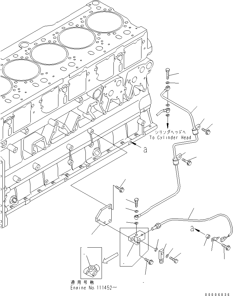 Komatsu parts book diagram for SA6D140E-3L-7 S/N 110001-UP: FUEL RETURN