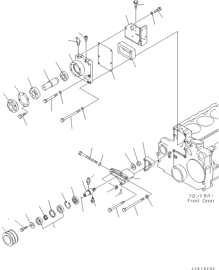 Komatsu parts book diagram for SA6D140E-3L-7 S/N 110001-UP: FAN DRIVE (SANDY AND DUSTY SPEC.)