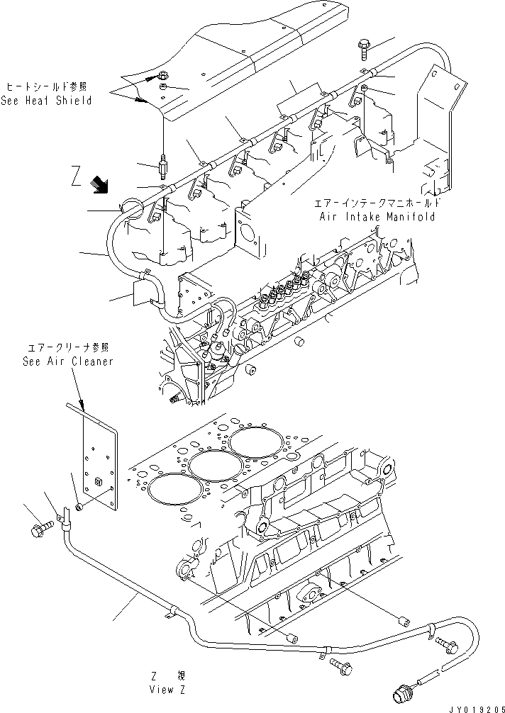 Komatsu parts book diagram for SA6D140E-3L-7 S/N 110001-UP: WIRING (2/3) FUEL INJECTOR