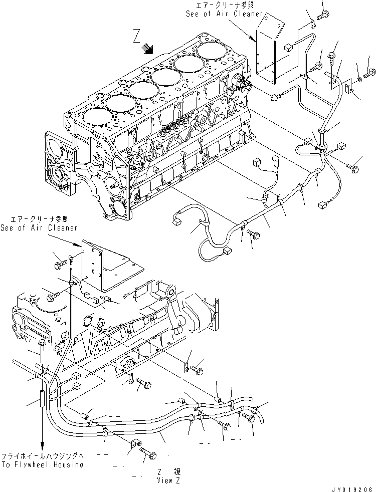 Komatsu parts book diagram for SA6D140E-3L-7 S/N 110001-UP: WIRING (3/3) SENSOR