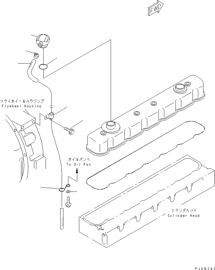 Komatsu parts book diagram for SA6D108E-2A-S7 S/N 19030-UP: BREATHER(#29532-)